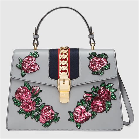 gucci sylvie embroidered bag